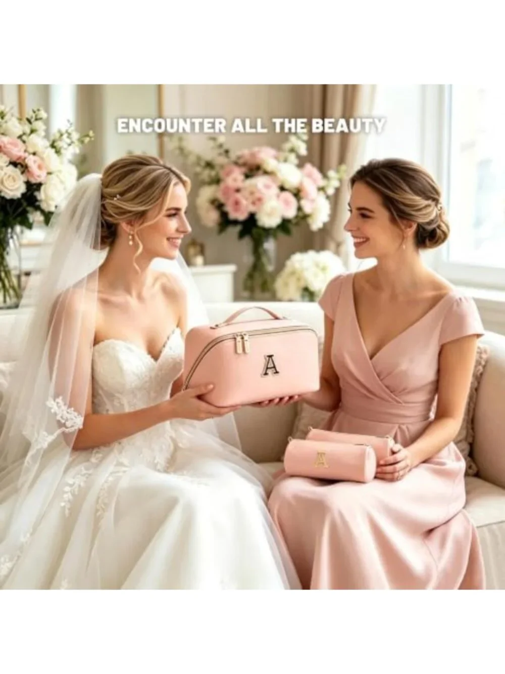 Personalized 3-in-1 Travel Makeup Bag - Stylish Cosmetic Organizer Gift for